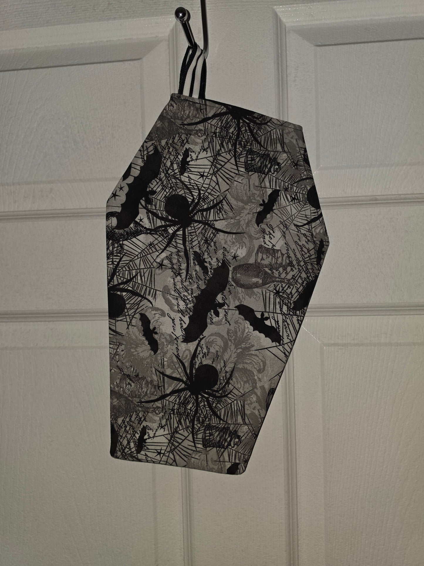 Handmade Coffin Christmas Stocking Catch All Hanging Bag