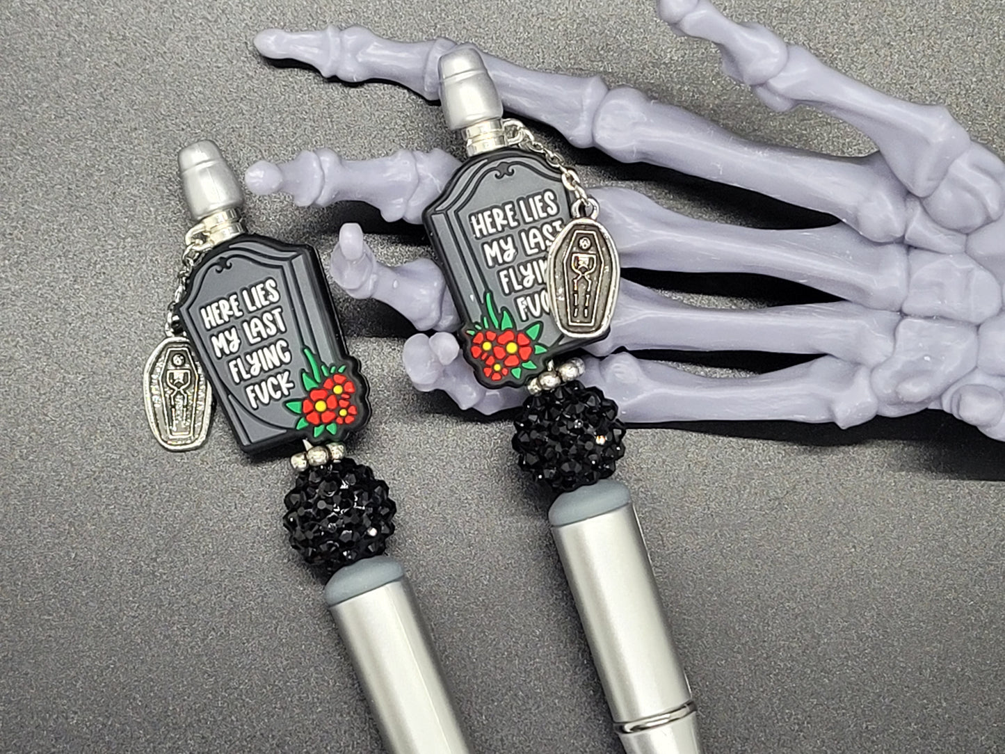 My Last F@&# Tombstone and Coffin Beaded Pen with Refill