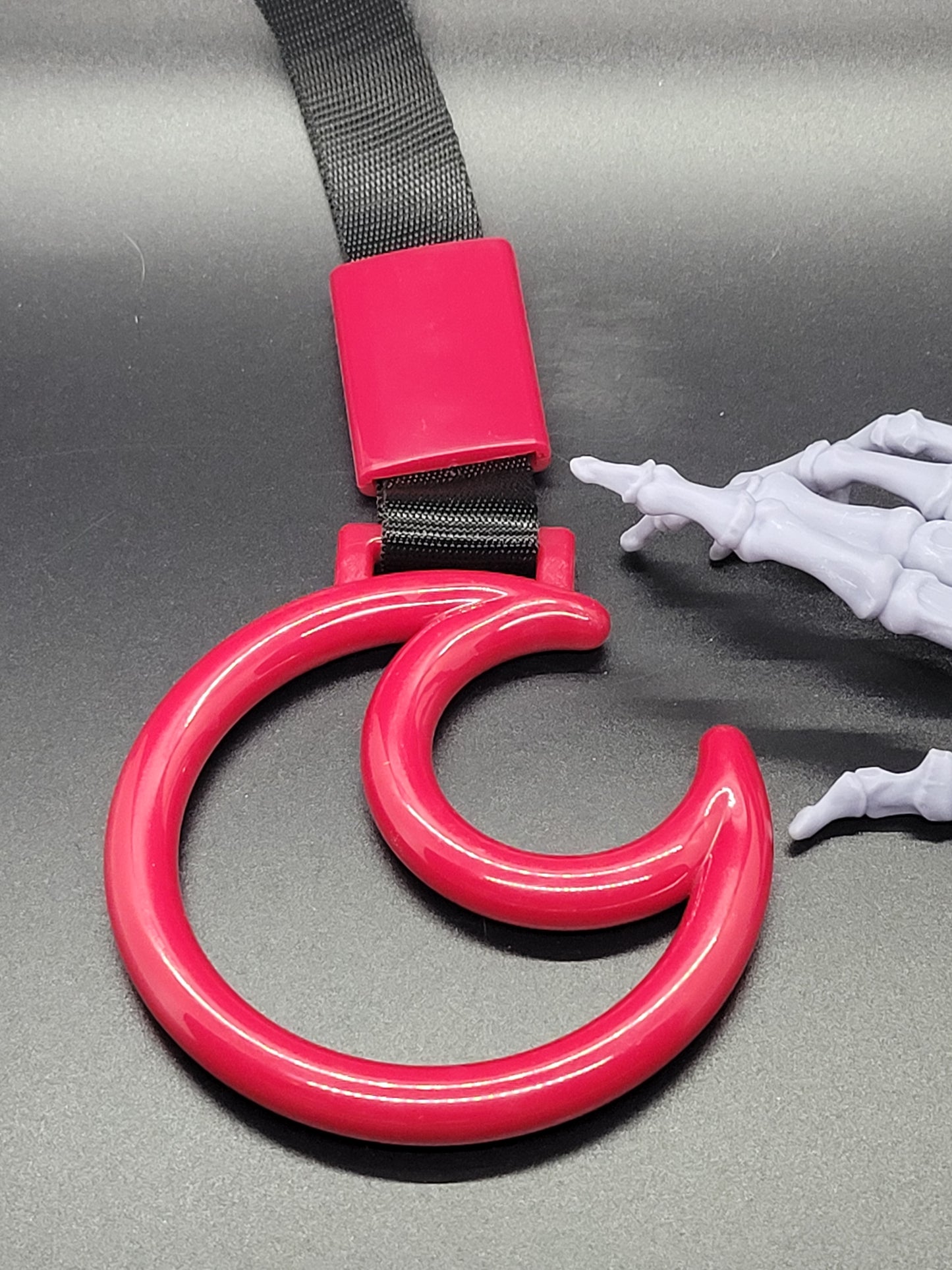 JDM Style Strap Tow Hook Handle Moon Shape Plastic Car Decoration