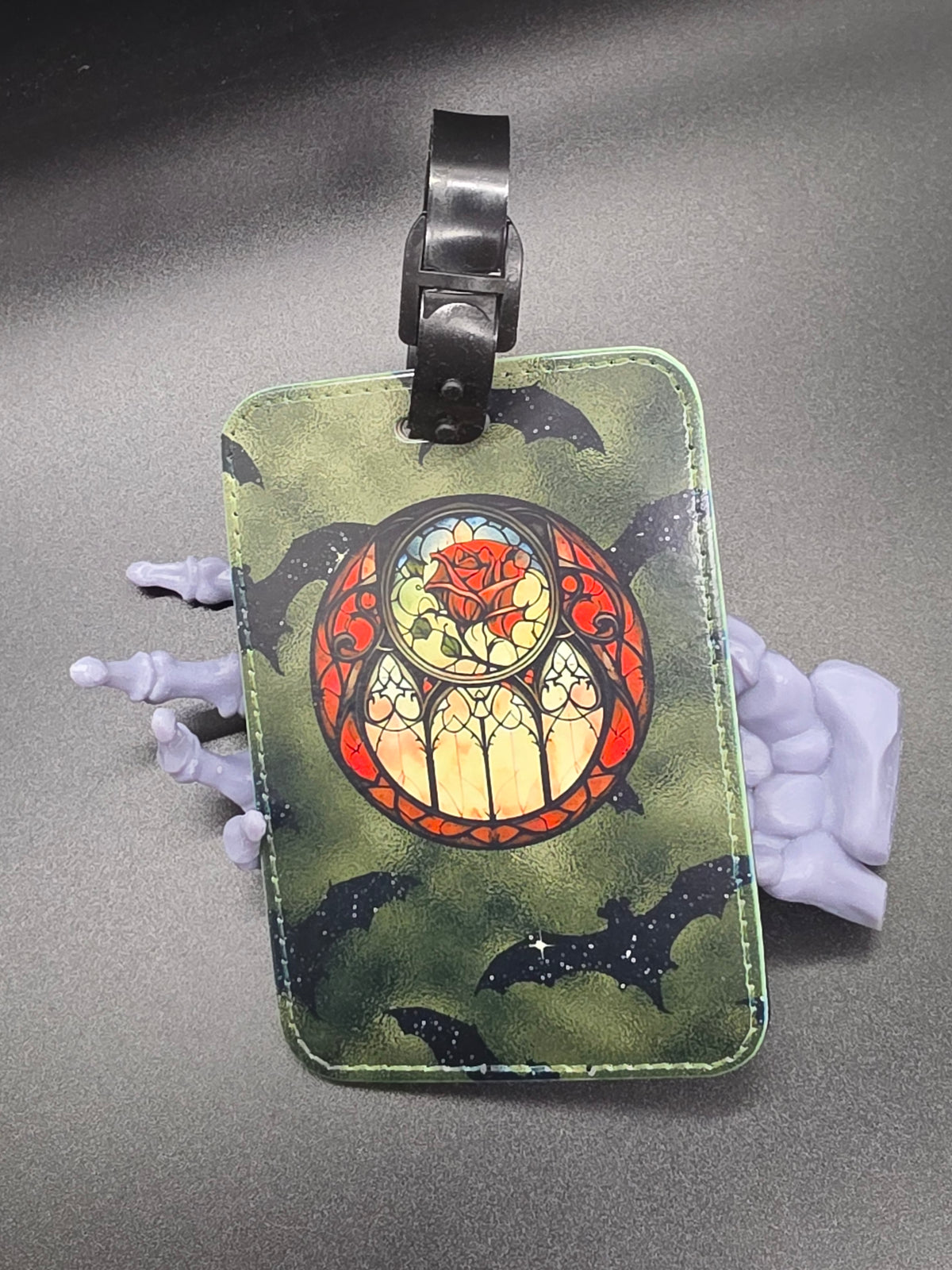 Custom Printed Luggage Bag Tag School Backpack Halloween Stained Glass