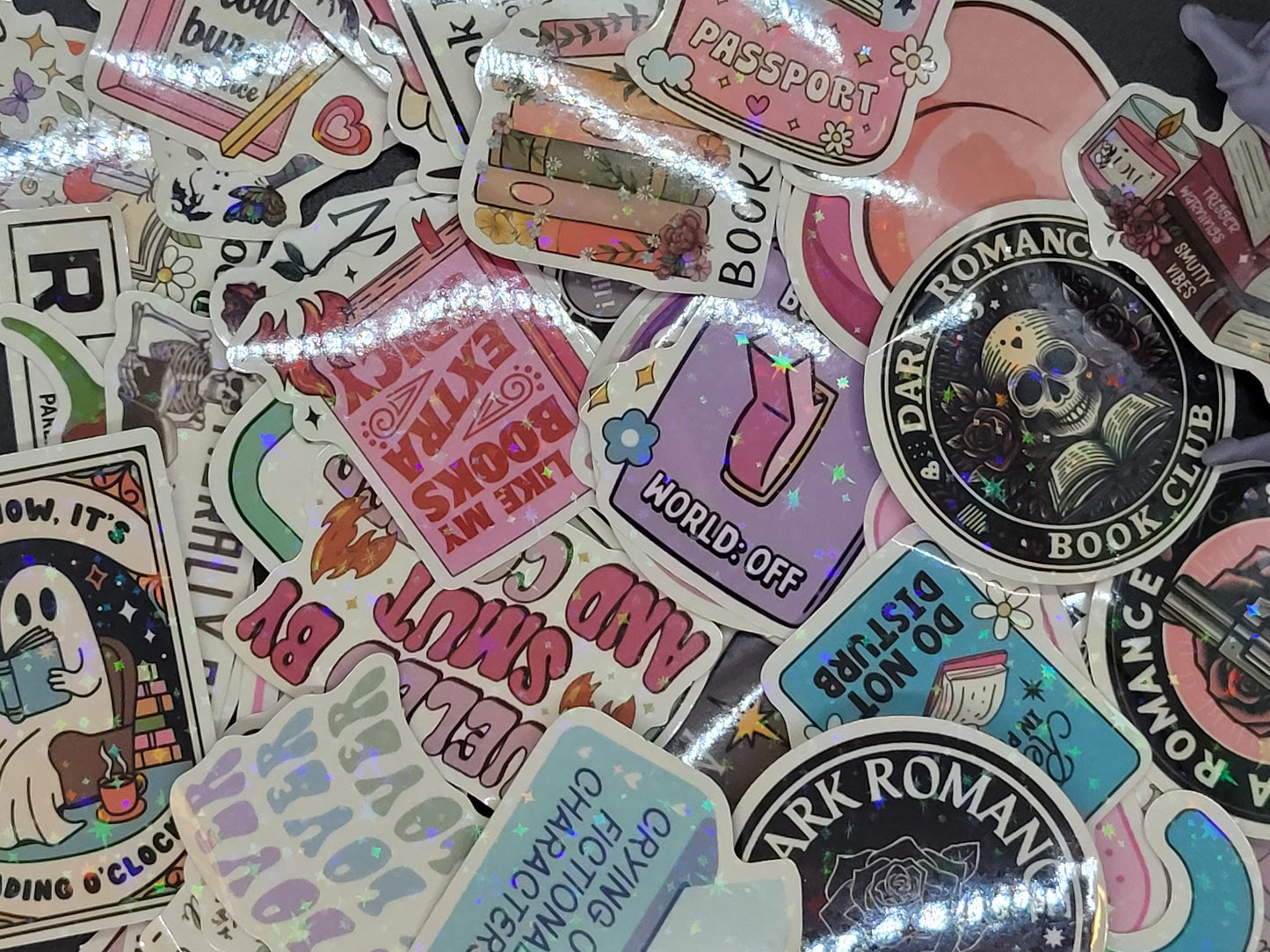 Holographic Bookish Vinyl Sticker 10 Pack for Junk Journals Scrapbooks Budget Binders