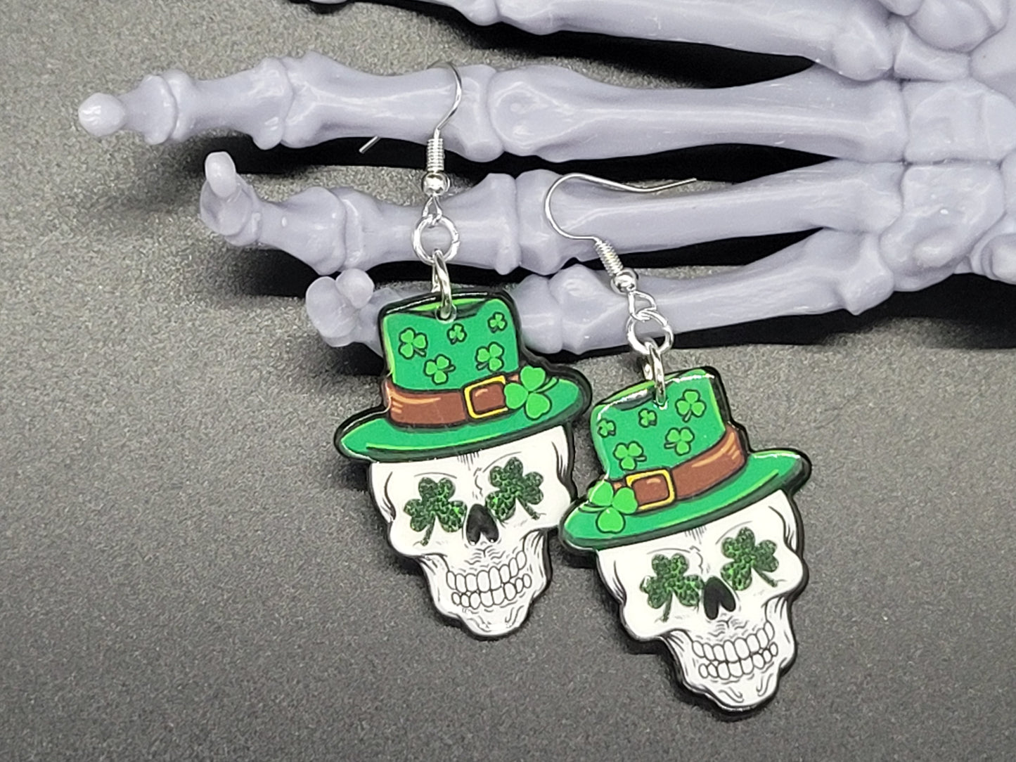 Dead Lucky Resin Earrings Necklace St. Patrick's Day