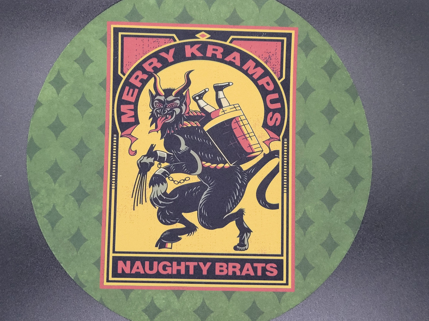 Krampus Green Neoprene Mouse Pad