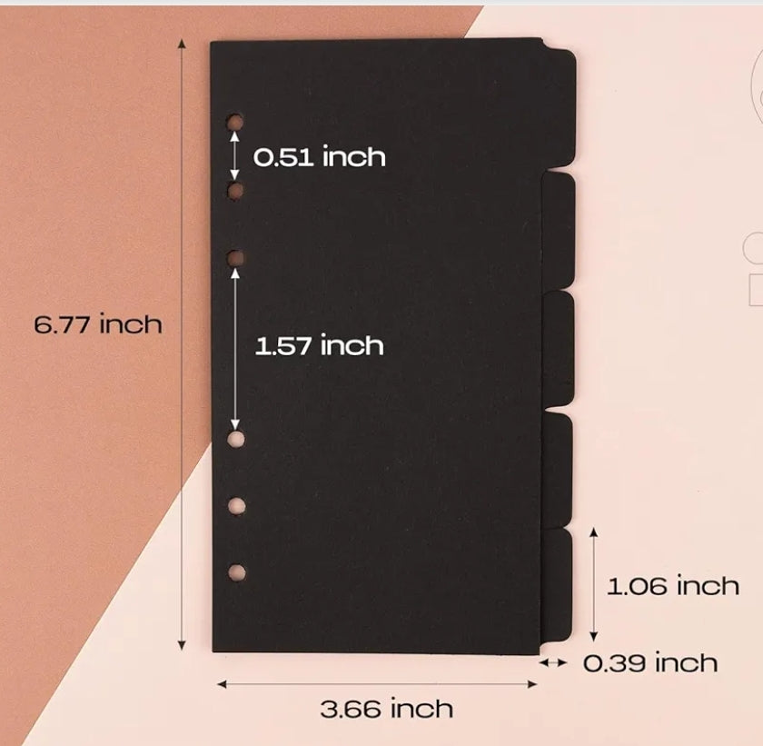 A6 Black Binder Dividers