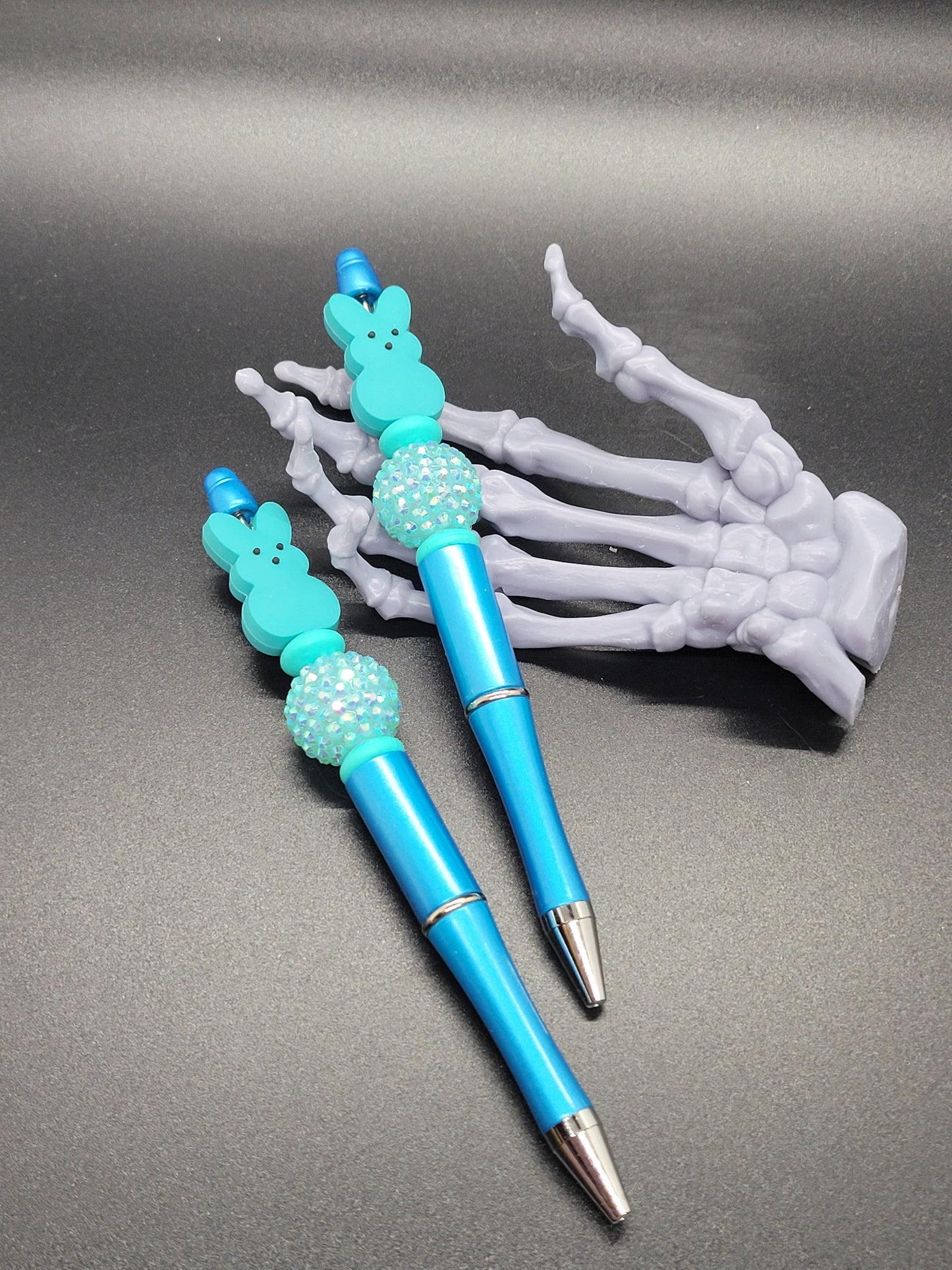 Blue Peep Bunny Beaded Pen with Refill