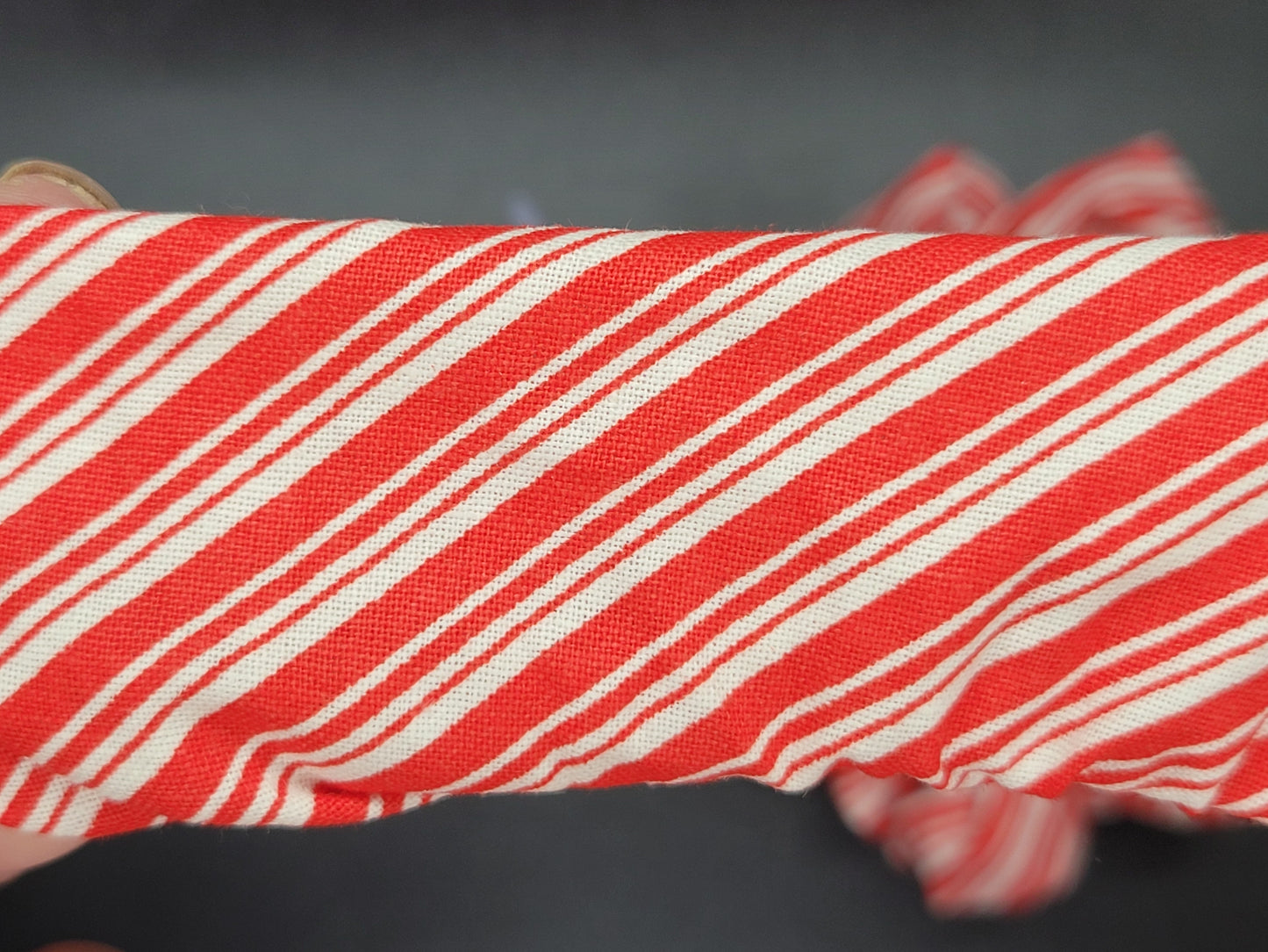 Peppermint Twist Stripes Christmas Themed 100% Cotton and Elastic Hair Tie Scrunchie