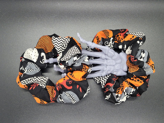 Halloween Pumpkins Cotton and Elastic Hair Tie Scrunchie