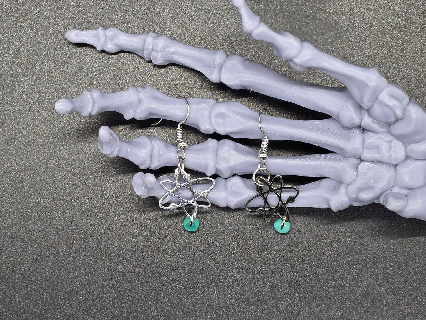 Dainty Atomic Uranium Glass Drop Earrings