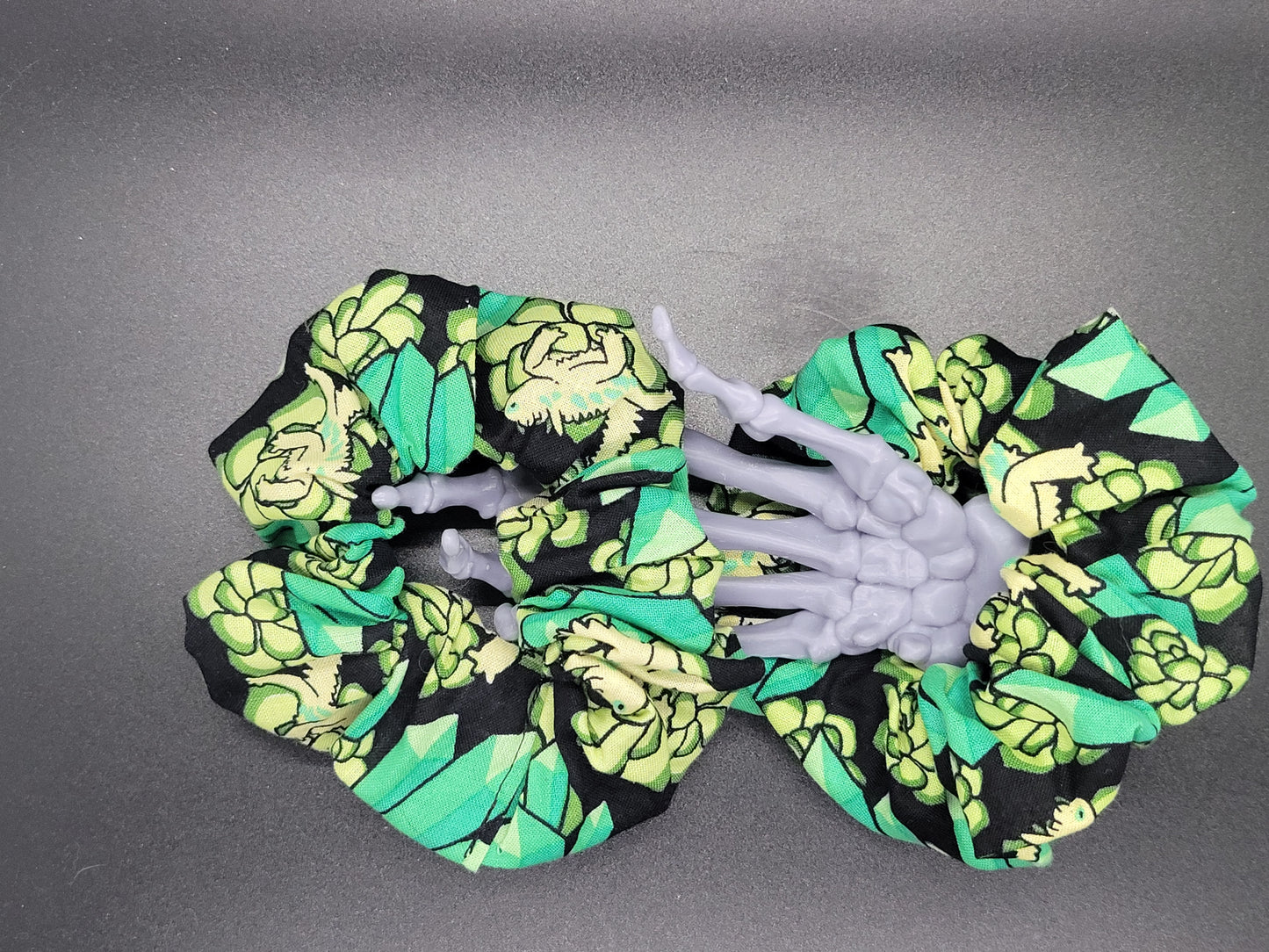Green Lizards Cotton and Elastic Hair Tie Scrunchie