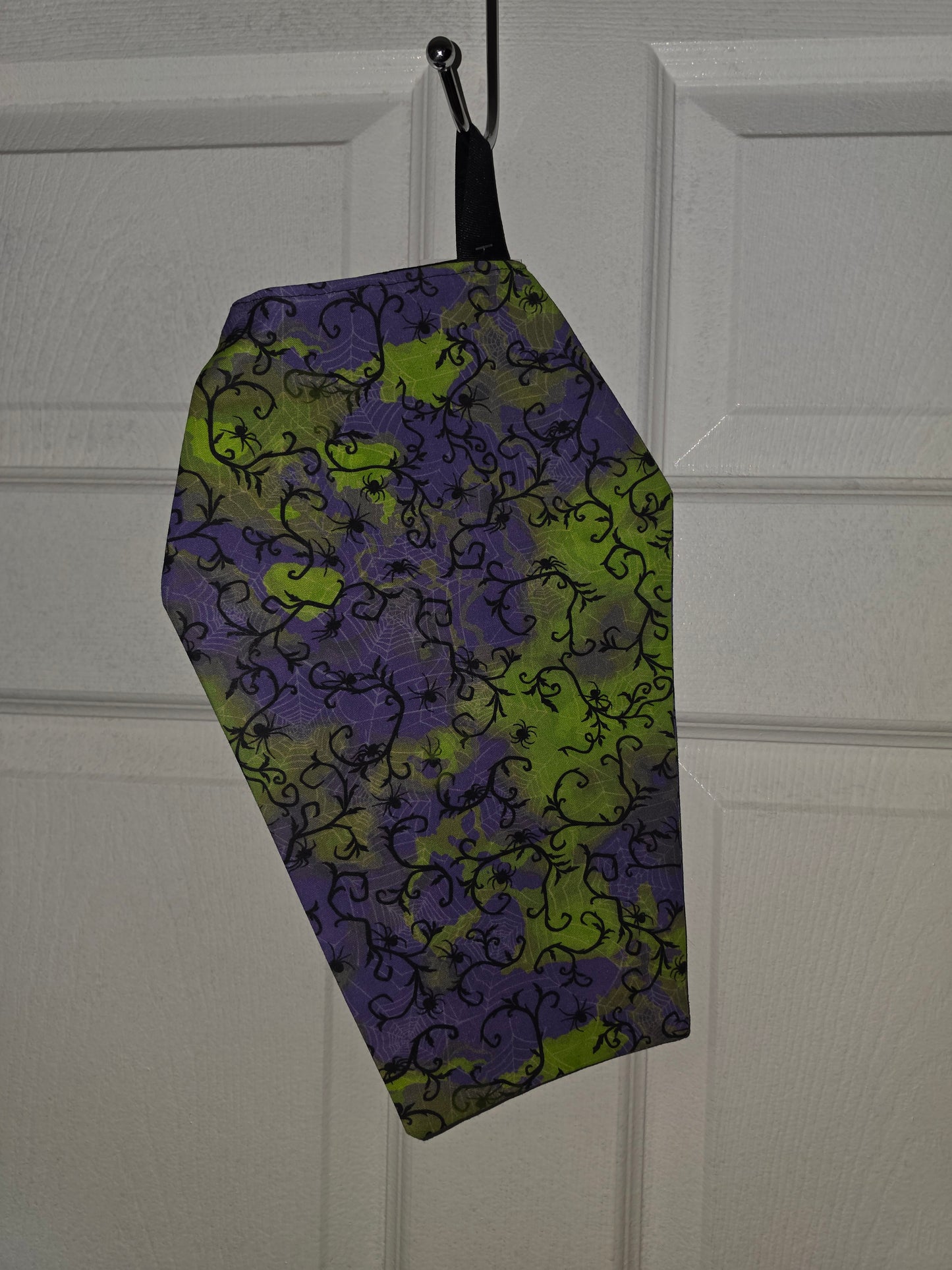 Handmade Coffin Christmas Stocking Catch All Hanging Bag