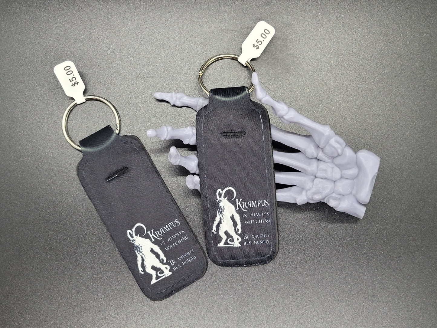 Krampus is Hungry Chapstick Lip Balm Holder Key Chain