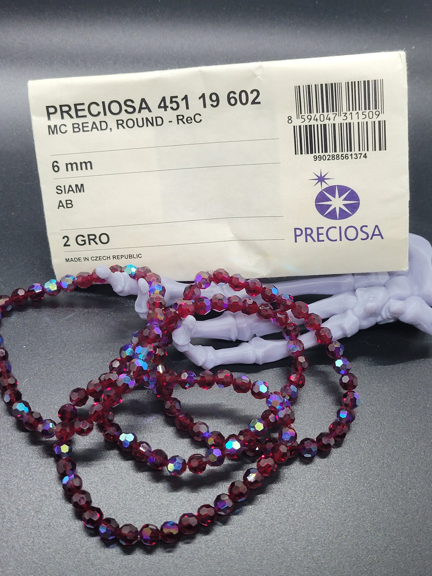 Vintage Swarovski Crystal Stretch Bracelet 6mm Siam AB Crystals