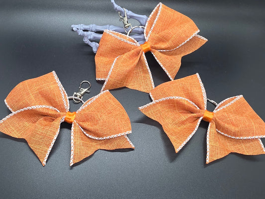 Pumpkin Spice Purse Charm Cheer Bow Style Clip Handmade