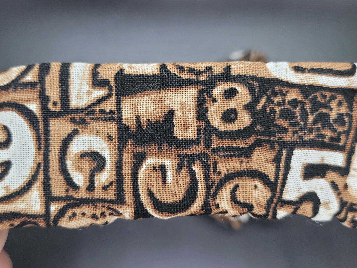 Steampunk Typeset Cotton and Elastic Hair Tie Scrunchie