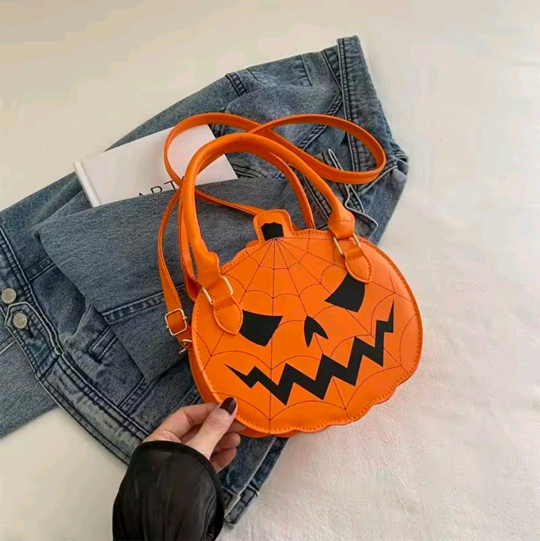 Small Gothic Pumpkin Faux Leather Purse