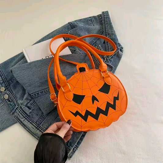 Small Gothic Pumpkin Faux Leather Purse