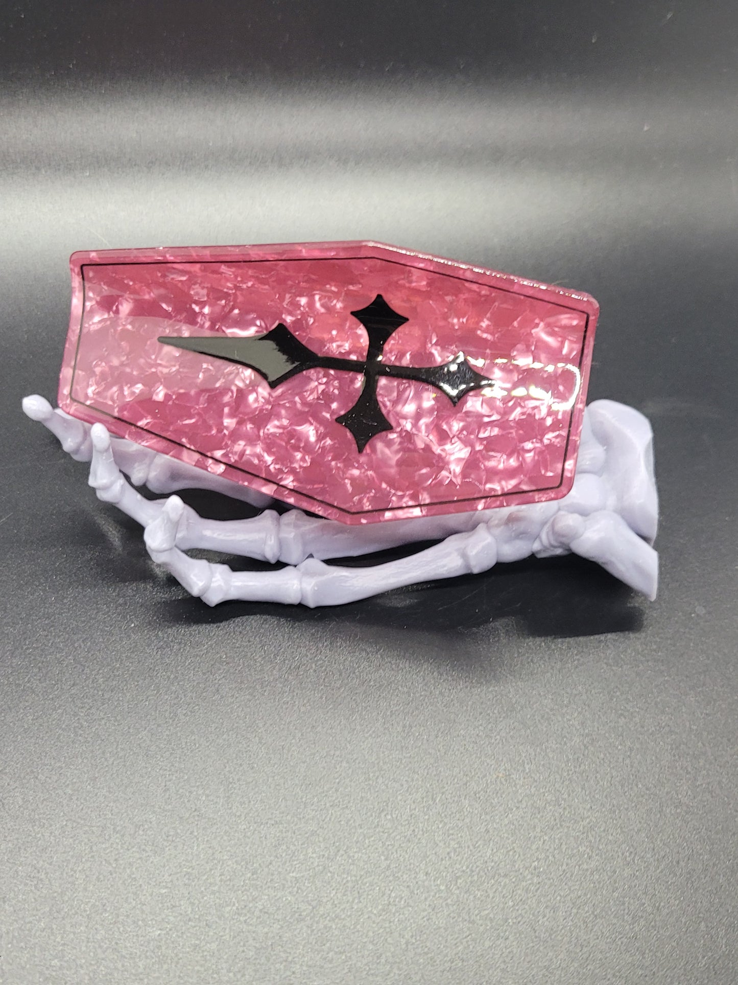 Pink Coffin Acrylic Hair Claw Clip