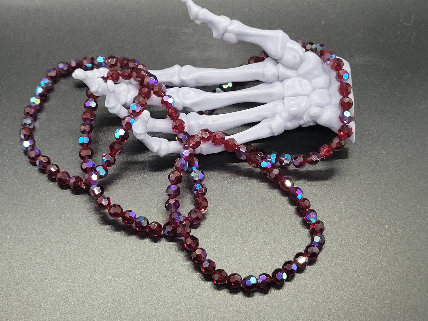 Vintage Swarovski Crystal Stretch Bracelet 6mm Siam AB Crystals