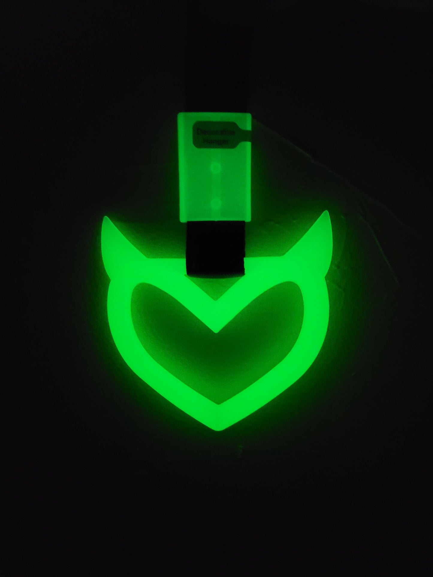 JDM Style Strap Tow Hook Handle Horned Heart Shape Plastic Car Decoration