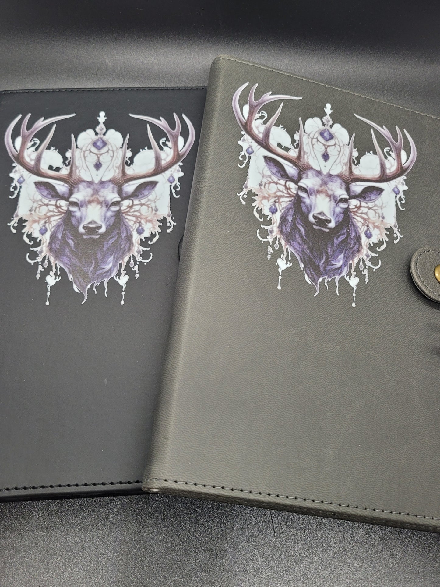 Mystic Deer Lined Blank Journal Book of Shadows Grimoire Faux Leather