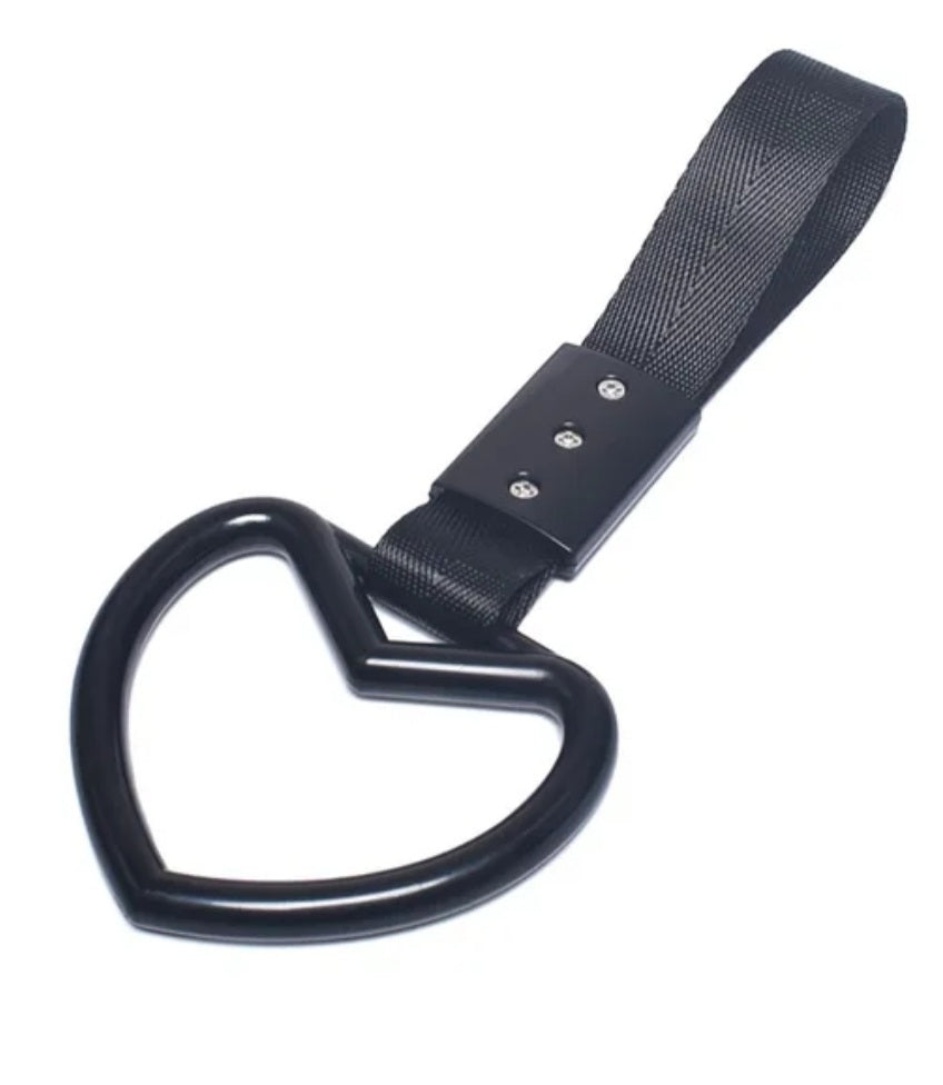 JDM Style Strap Tow Hook Handle Heart Shape Plastic Car Decoration