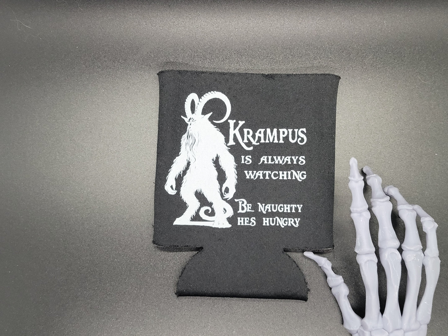 Krampus is Hungry Can Cooler Neoprene Koozie