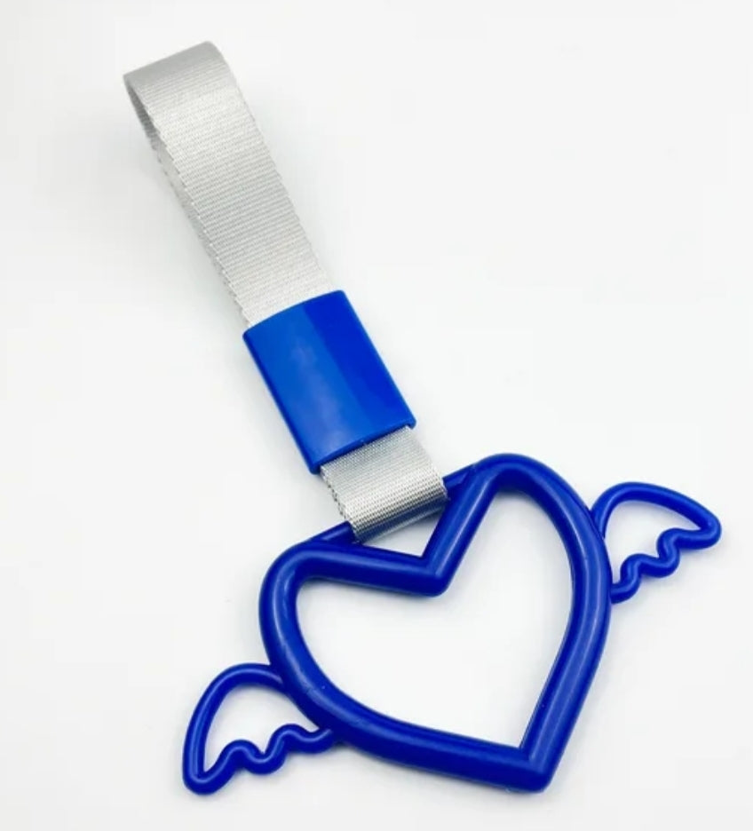 JDM Style Strap Tow Hook Handle Flying Heart Shape Plastic Car Decoration