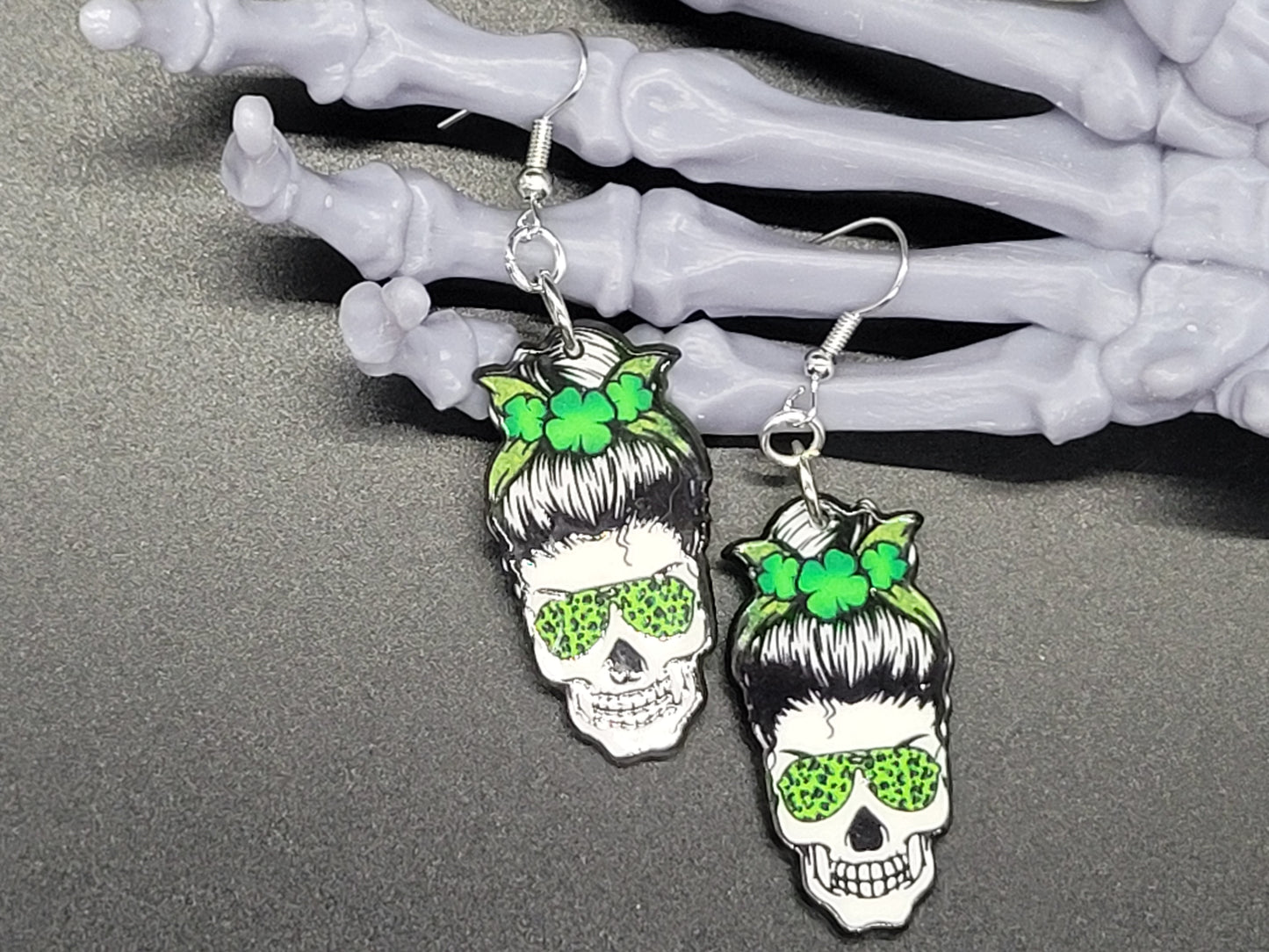 Lady Lucky Resin Earrings Necklace St. Patrick's Day