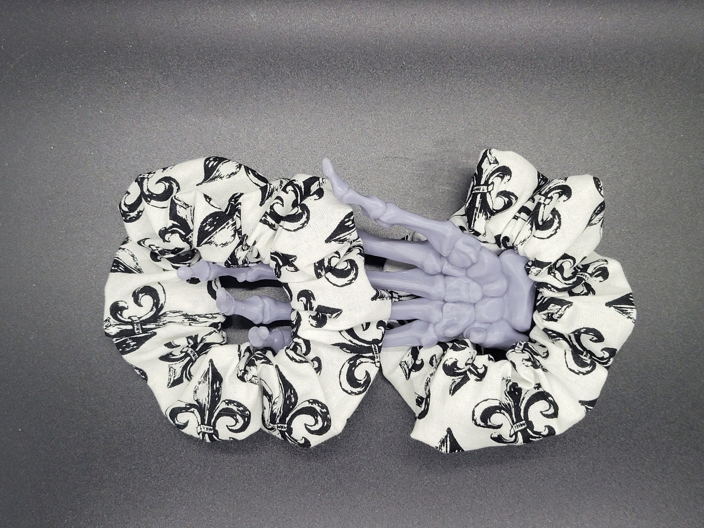 Fleur De Lis Cotton and Elastic Hair Tie Scrunchie