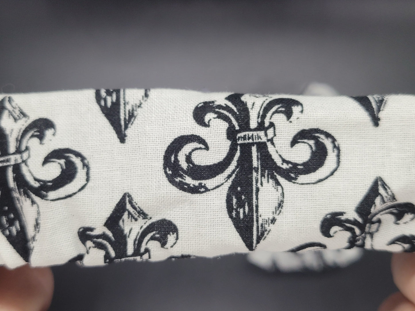 Fleur De Lis Cotton and Elastic Hair Tie Scrunchie