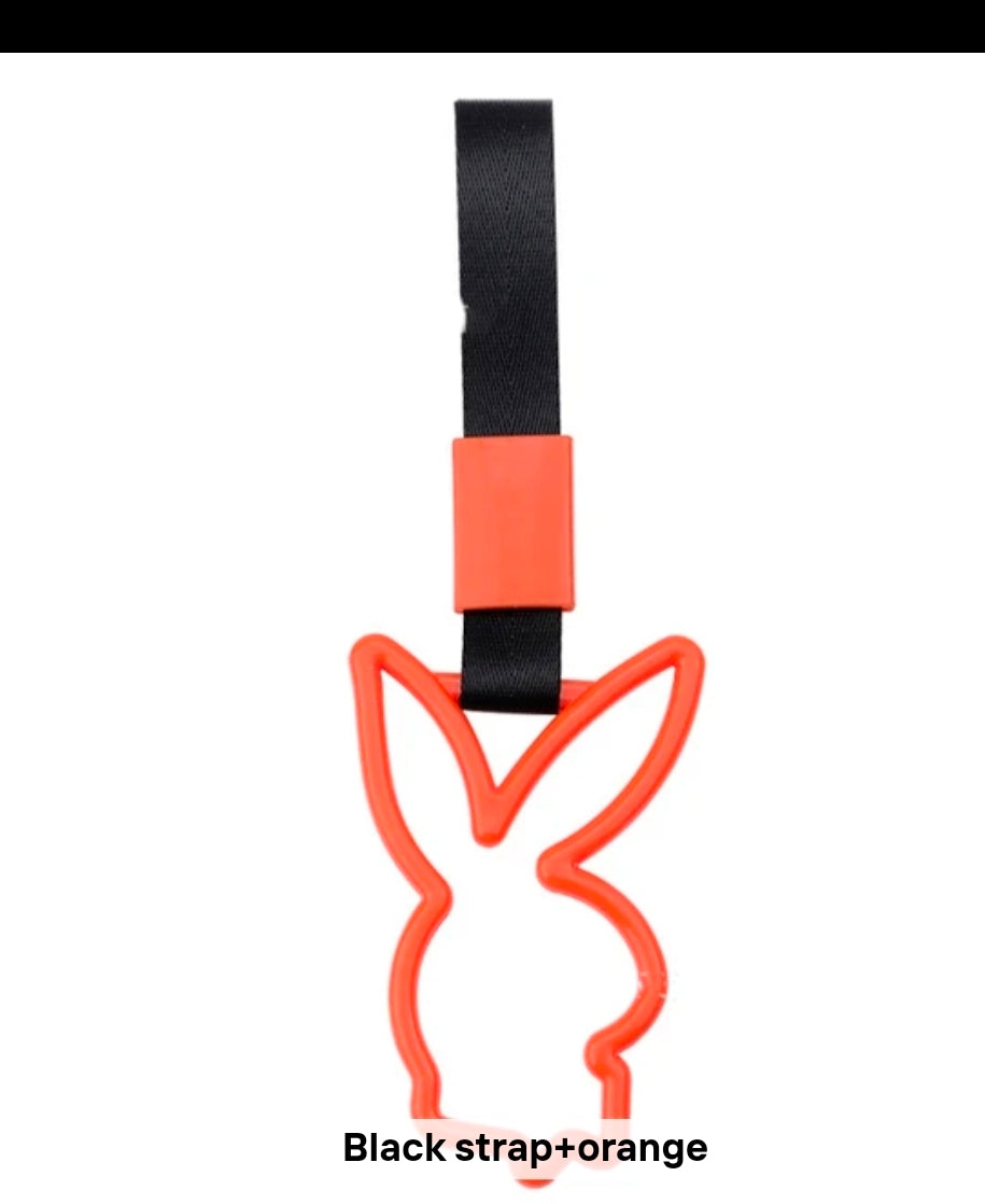 JDM Style Strap Tow Hook Handle Bunny Shape Plastic Car Decoration
