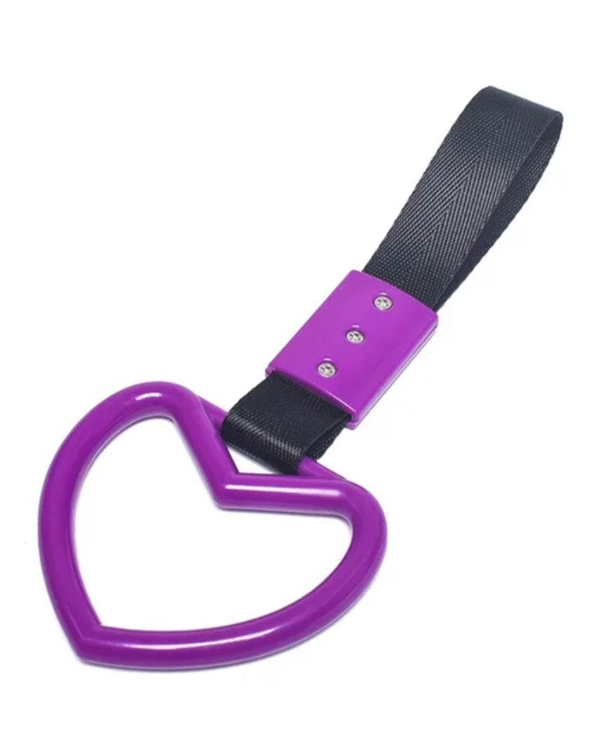 JDM Style Strap Tow Hook Handle Heart Shape Plastic Car Decoration