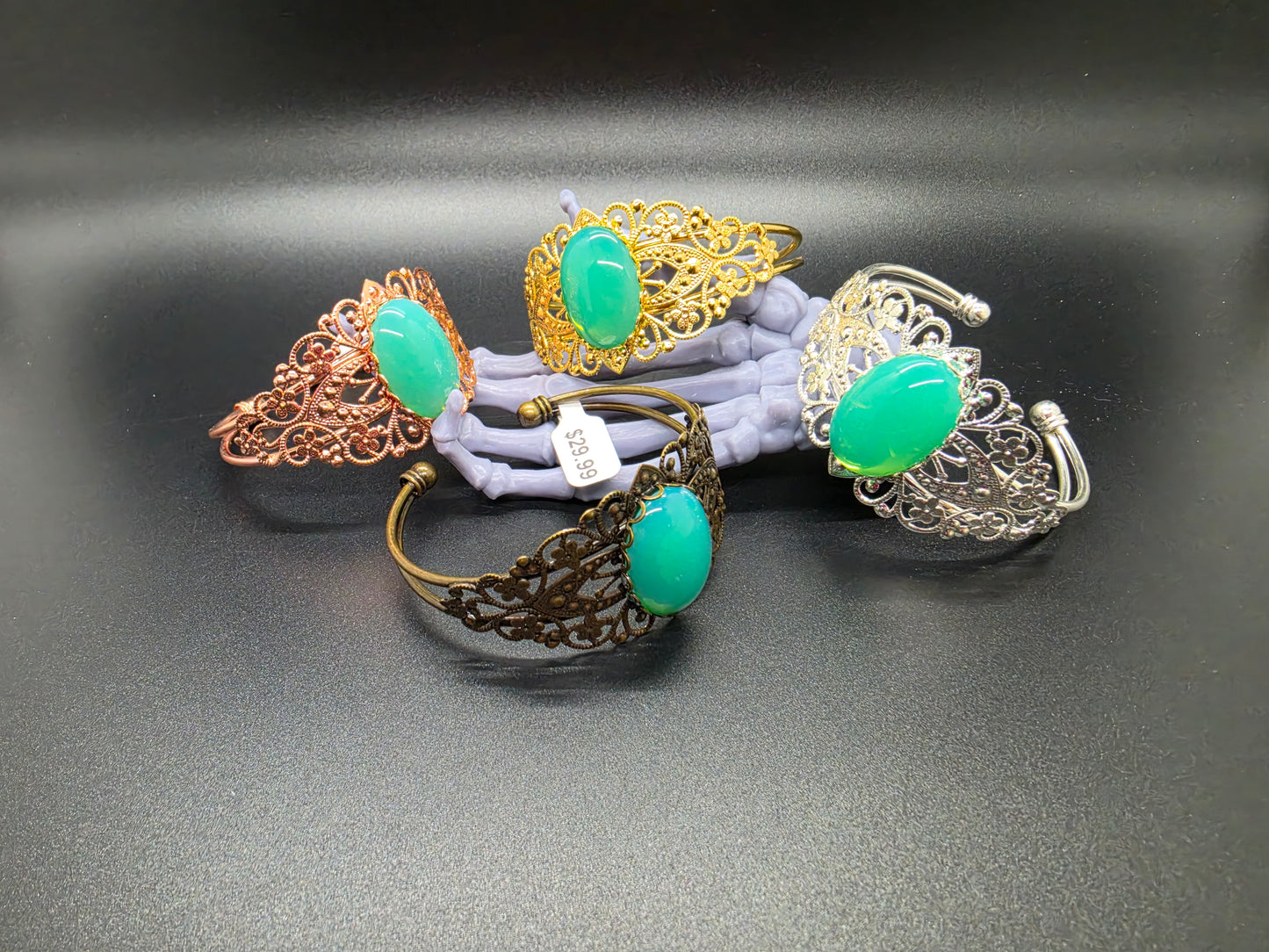 Uranium Glass Green Opal Adjustable Bracelet