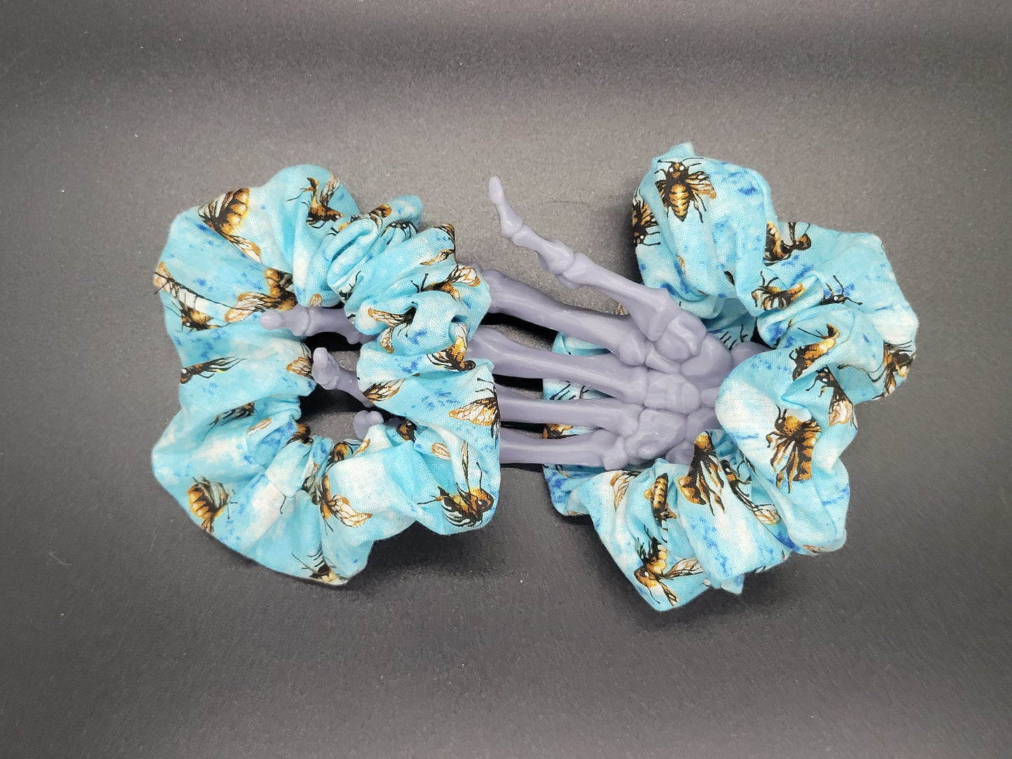 Vintage Bees Cotton and Elastic Hair Tie Scrunchie