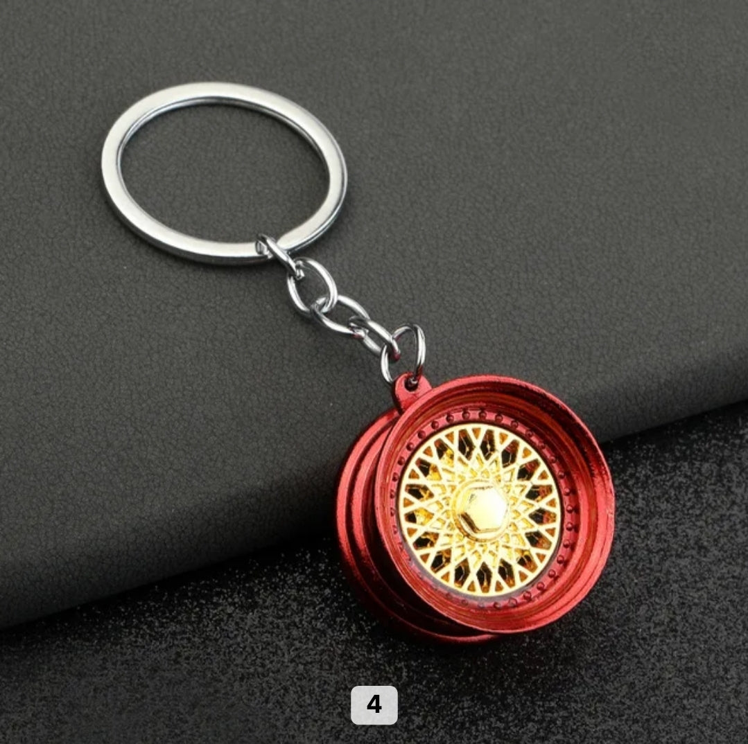 Car Part Rim Key Chain Wheel Metal Alloy