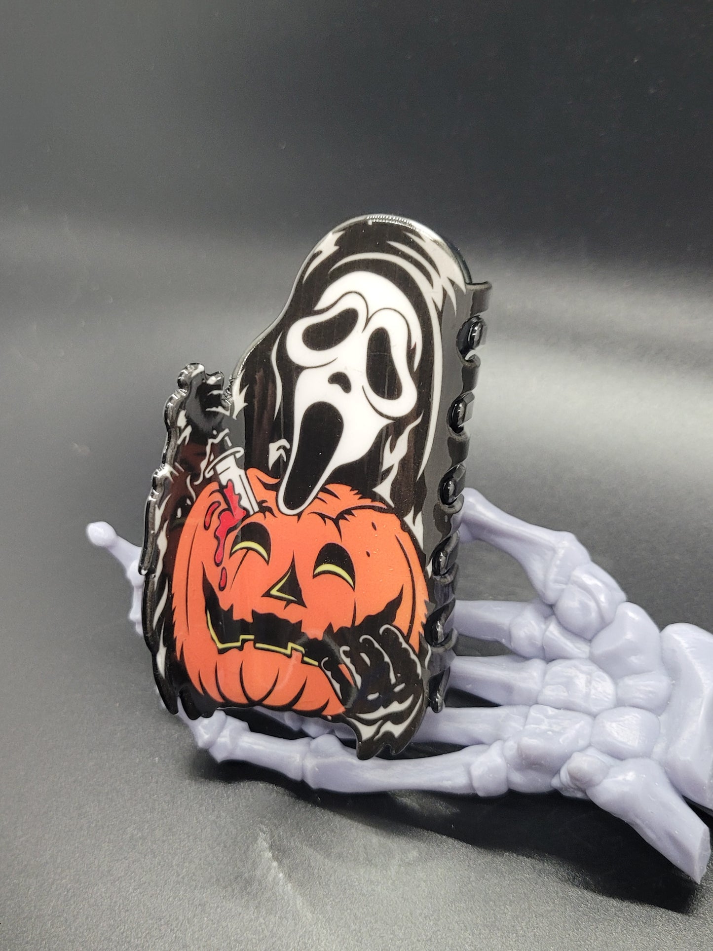 Scream Pumpkin Acrylic Hair Claw Clip