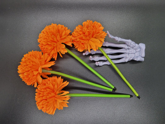 Orange Dahlia Chrysanthemum Flower Ink Pen Writting Wedding