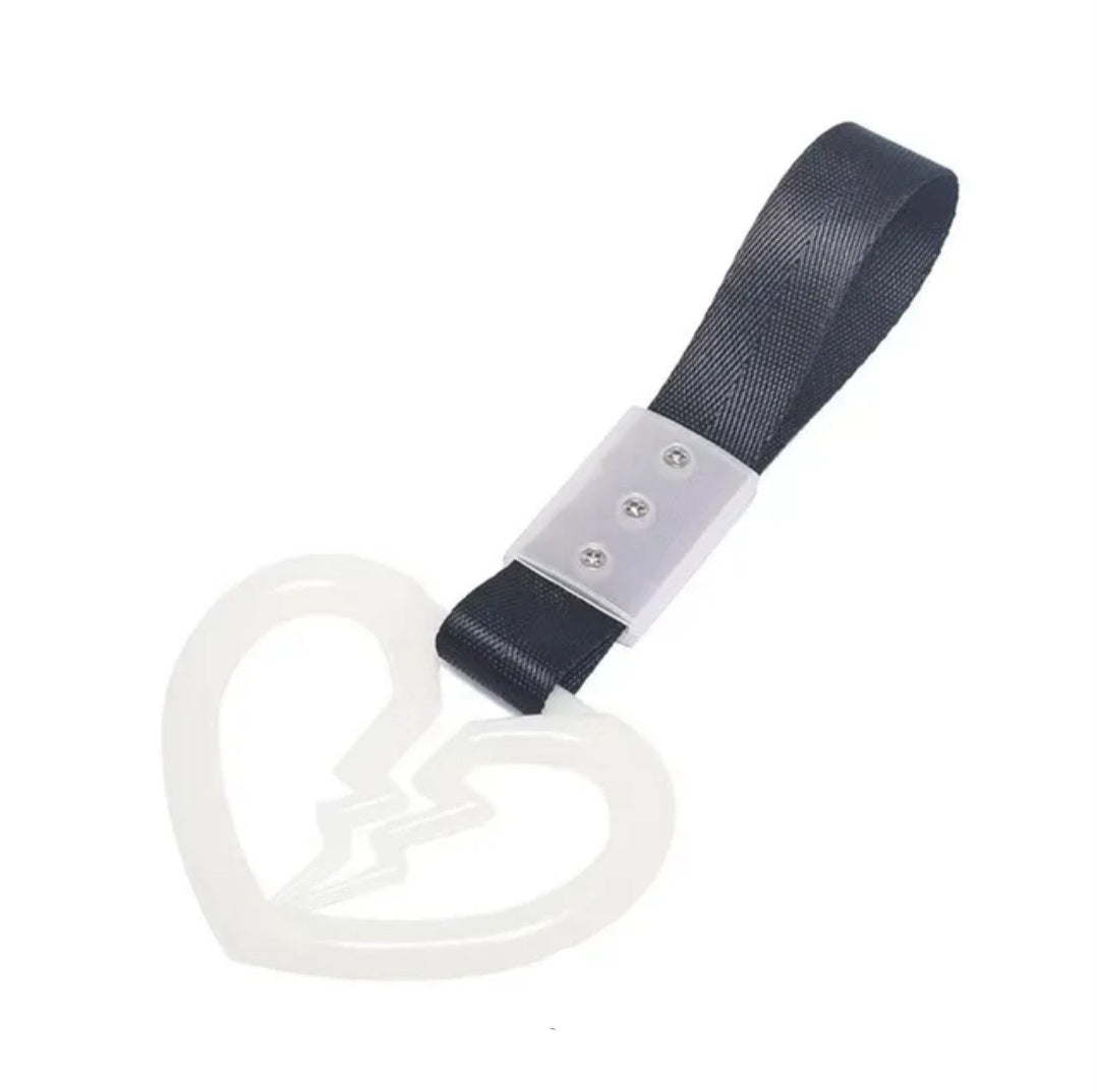 JDM Style Strap Tow Hook Handle Broken Heart Shape Plastic Car Decoration