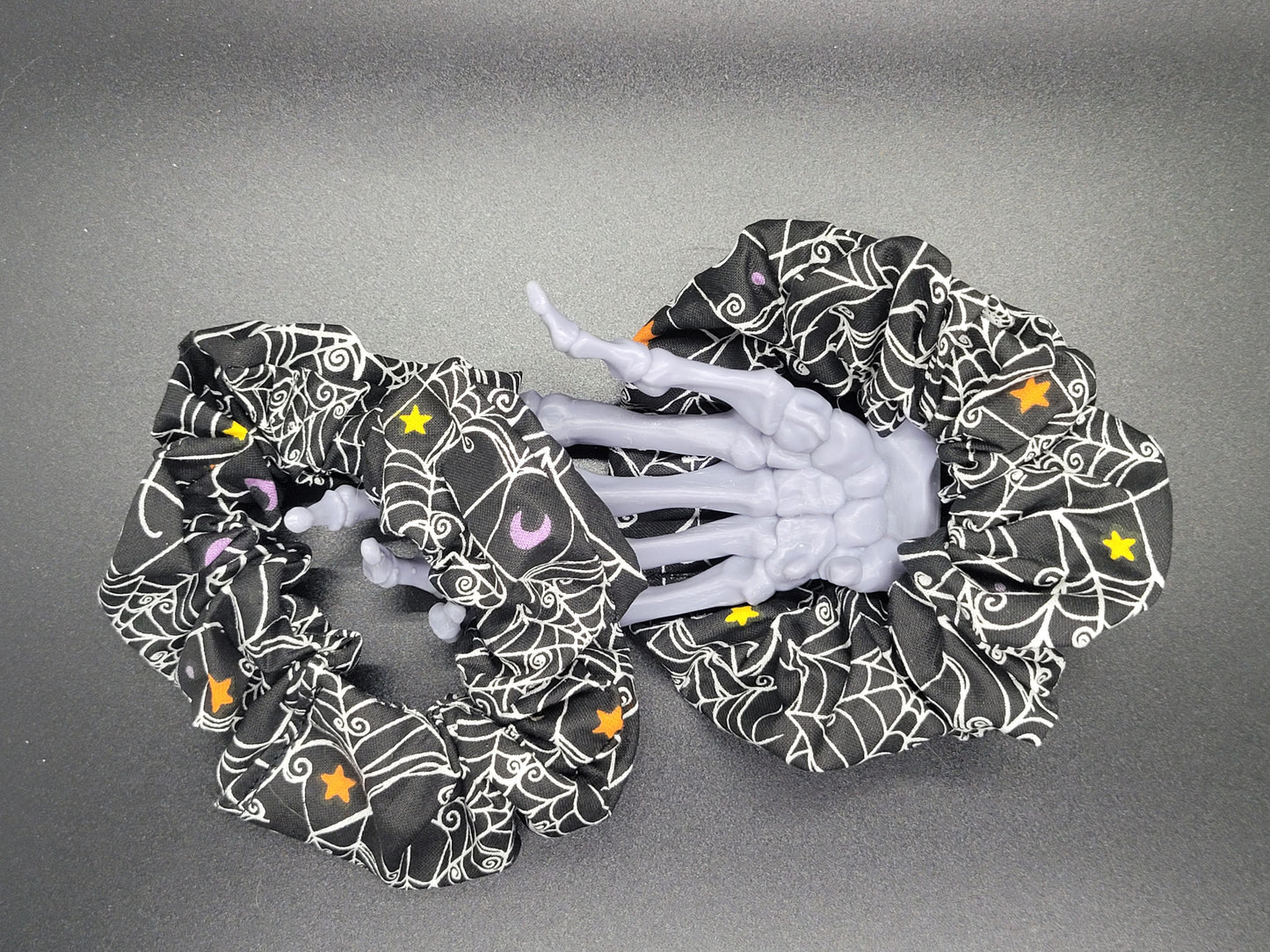 Halloween Webs Cotton and Elastic Hair Tie Scrunchie