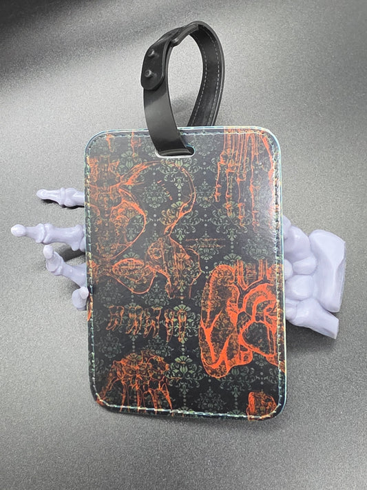 Custom Printed Luggage Bag Tag School Backpack Halloween Red Anatomy
