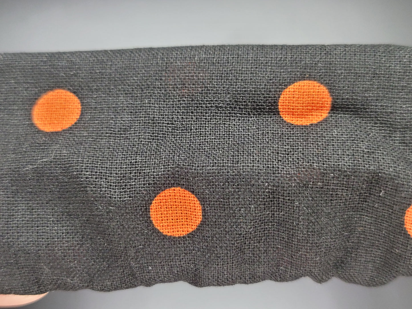 Halloween Polkadots Cotton and Elastic Hair Tie Scrunchie