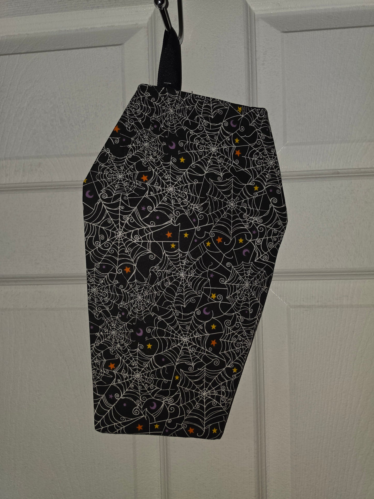 Handmade Coffin Christmas Stocking Catch All Hanging Bag
