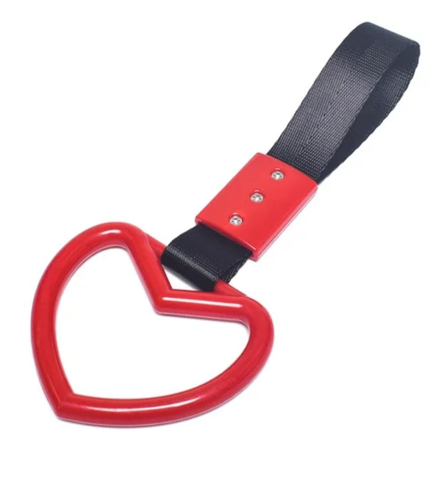 JDM Style Strap Tow Hook Handle Heart Shape Plastic Car Decoration