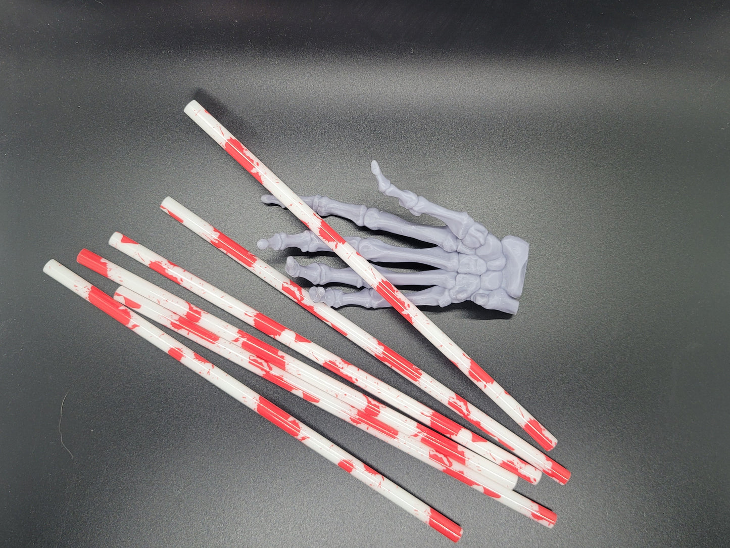 Blood Splatter 9 in Reusable Plastic Tumbler Straw