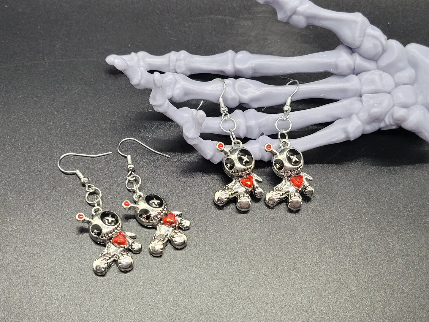 Voodoo Doll Metal Earrings Valloween