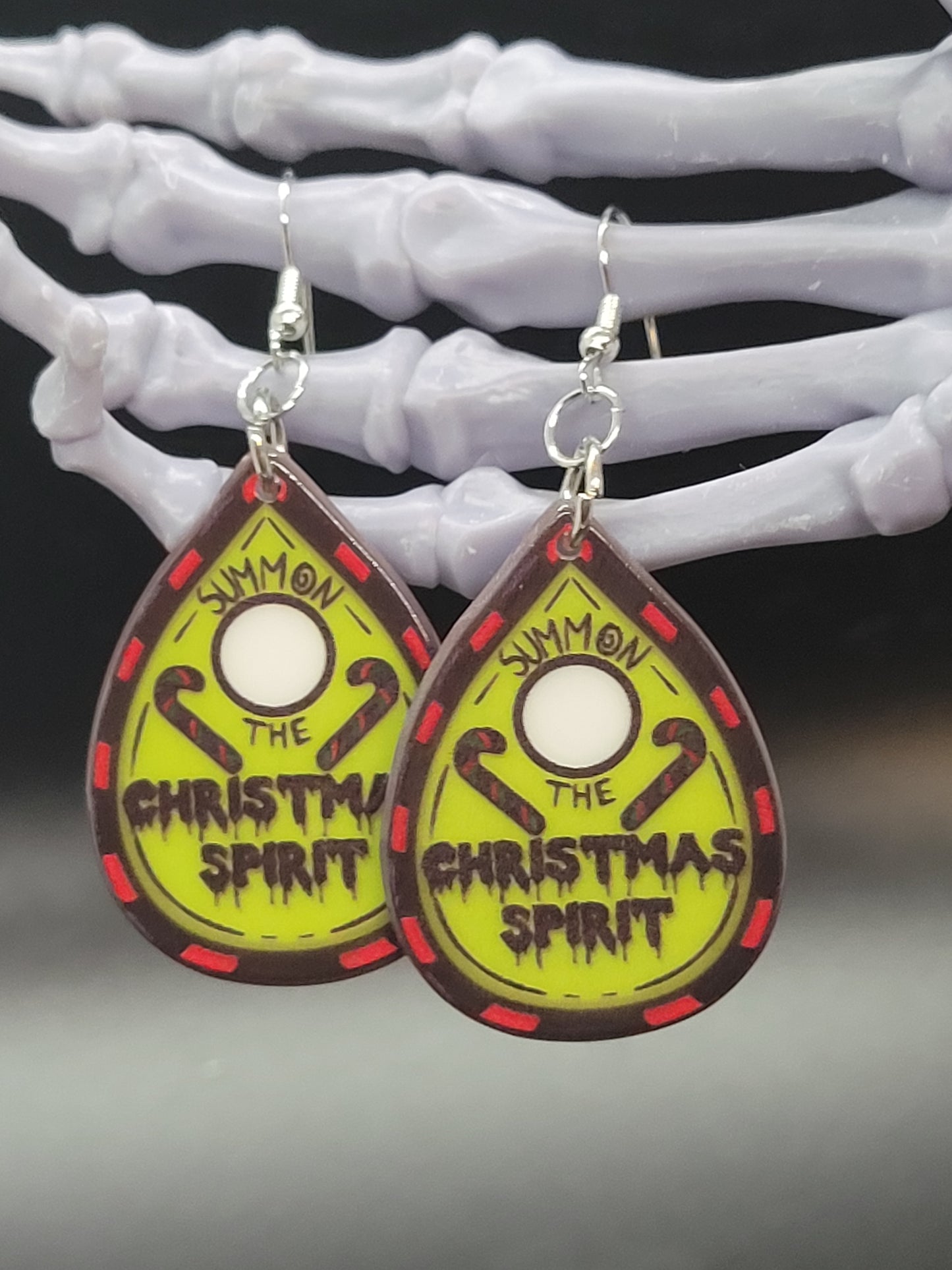 Summon the Christmas Spirit Planchette Acrylic Earrings