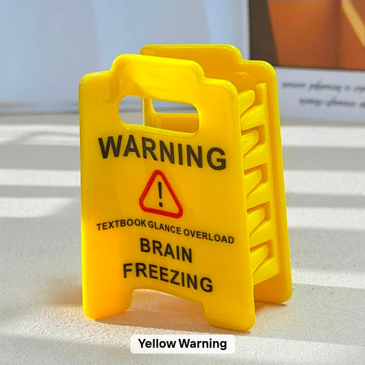 Yellow 2 Small Warning Sign Acrylic Hair Claw Clip