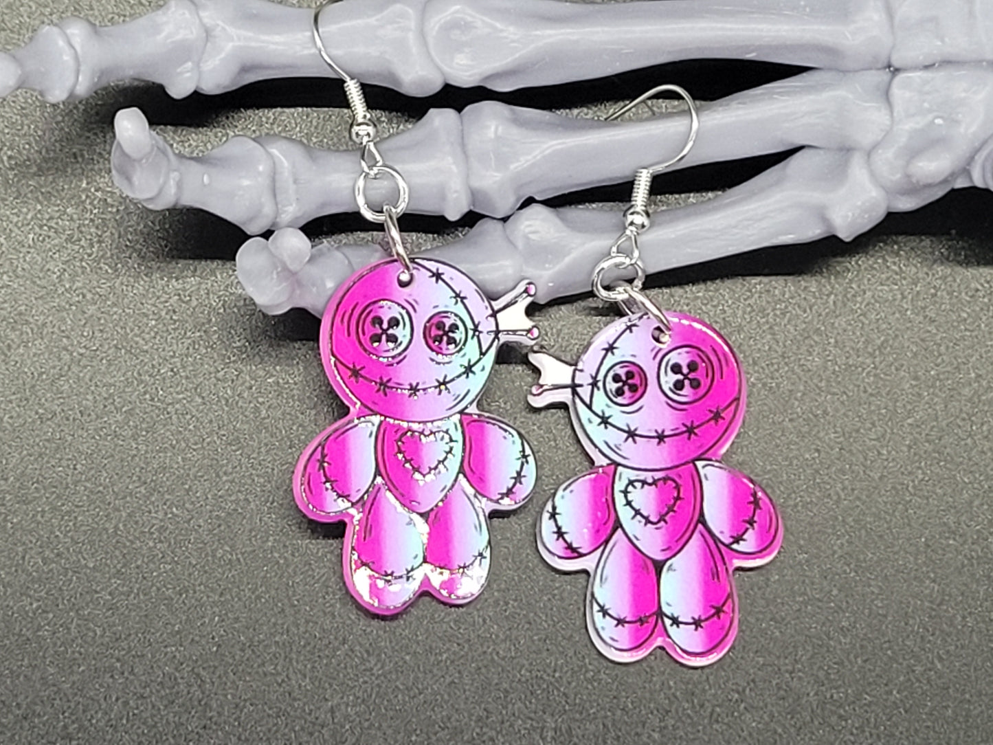 Voodoo Doll Valentine Resin Earrings Necklace Valloween