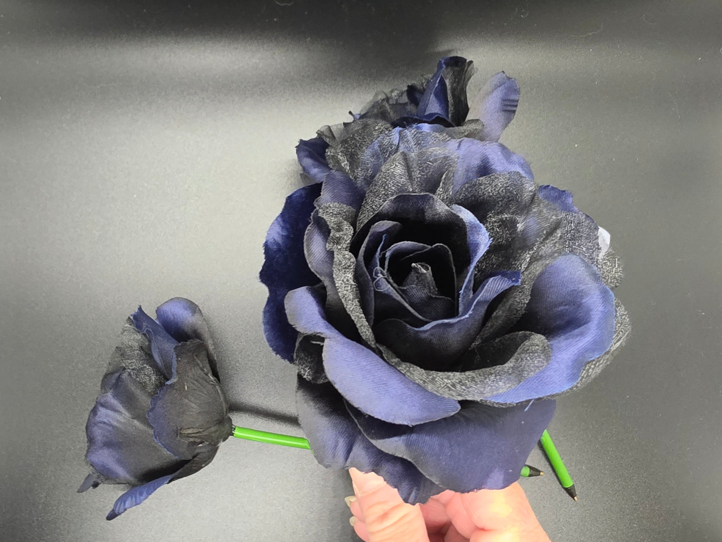 Black Blue Large Rose Pen Black Ink Writing Weddings