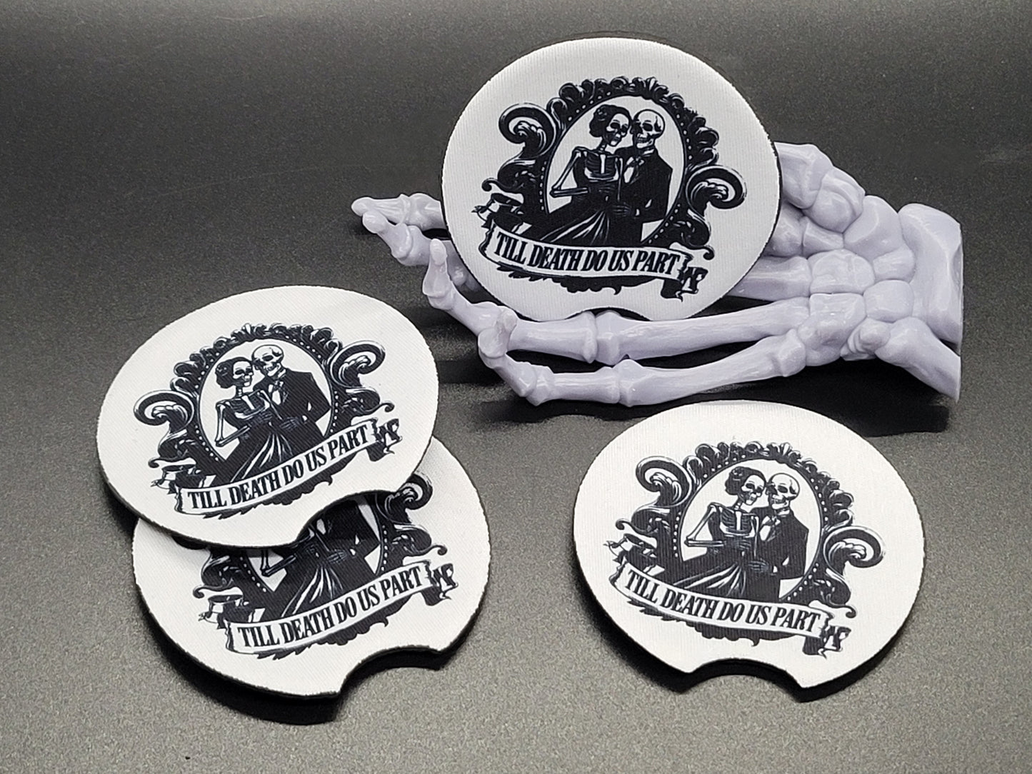 Till Death Valloween Neoprene Car Coaster Set of 2